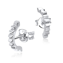 Thorn Curved Silver Stud Earring STS-3218